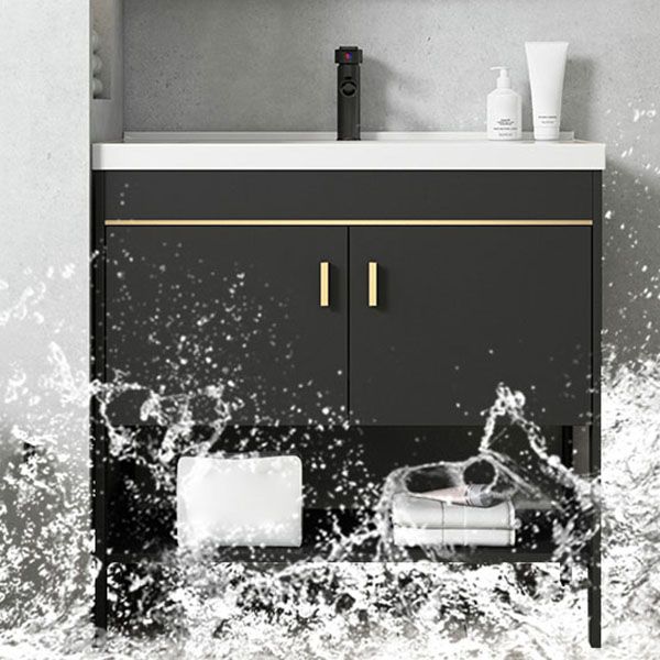 Freestanding Metal Mirror Included Sink Vanity with Sink for Bathroom Clearhalo 'Bathroom Remodel & Bathroom Fixtures' 'Bathroom Vanities' 'bathroom_vanities' 'Home Improvement' 'home_improvement' 'home_improvement_bathroom_vanities' 1200x1200_c09e51fc-b28e-40be-82a1-2c259d8a6c2d