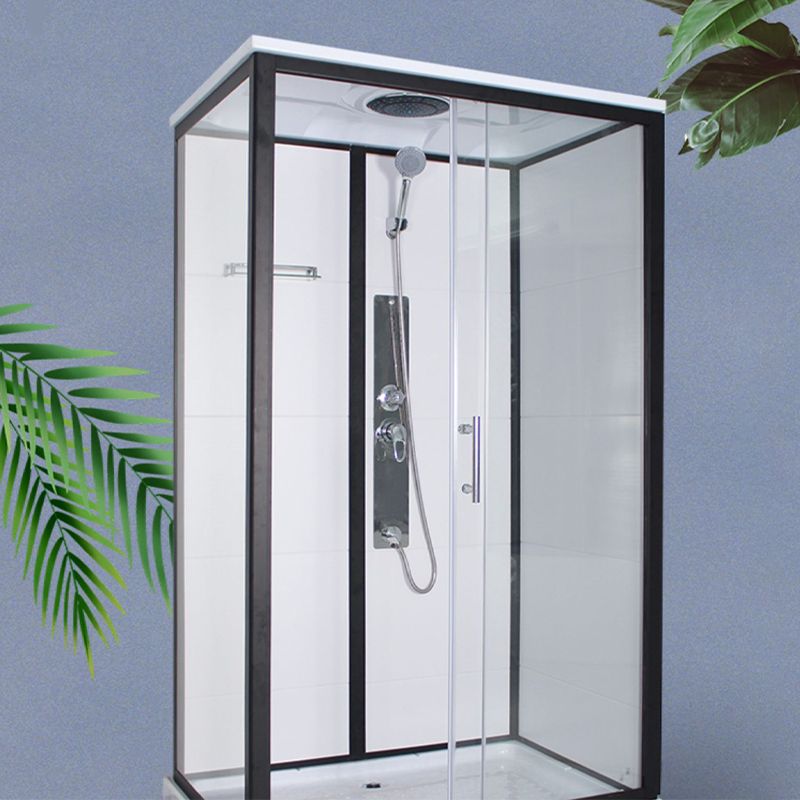 Rectangle Framed Shower Stall Corner Single Sliding Shower Stall Clearhalo 'Bathroom Remodel & Bathroom Fixtures' 'Home Improvement' 'home_improvement' 'home_improvement_shower_stalls_enclosures' 'Shower Stalls & Enclosures' 'shower_stalls_enclosures' 'Showers & Bathtubs' 1200x1200_c09fa318-dc7a-4cb3-b55c-2b0b02c855c2