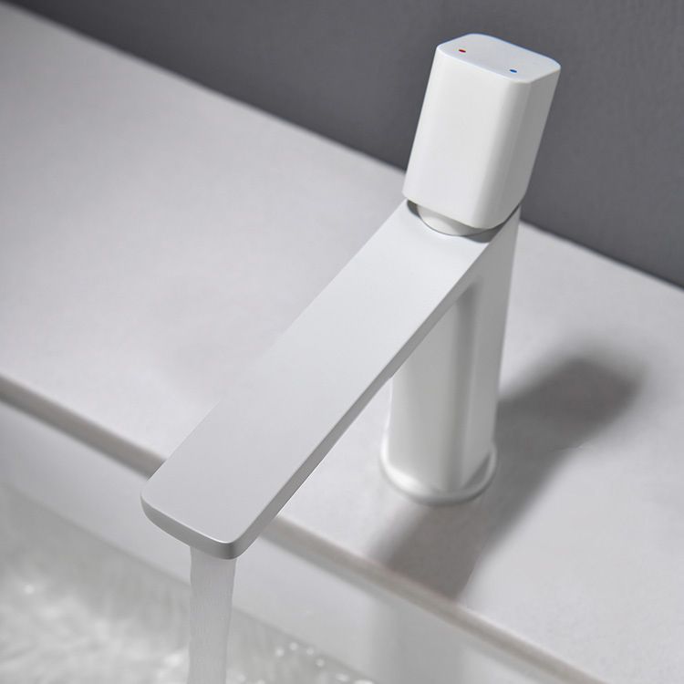 Modern Knob Handle Sink Faucet White Brass Bathroom Sink Faucet Clearhalo 'Bathroom Remodel & Bathroom Fixtures' 'Bathroom Sink Faucets' 'Bathroom Sinks & Faucet Components' 'bathroom_sink_faucets' 'Home Improvement' 'home_improvement' 'home_improvement_bathroom_sink_faucets' 1200x1200_c0a1e147-0622-4649-b89d-1d5dc75cc80d