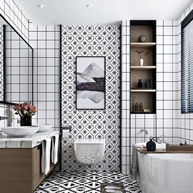 PVC Rectangular 10 Pack 12" X 23" Peel & Stick Mosaic Tile Kitchen and Bathroom Clearhalo 'Flooring 'Home Improvement' 'home_improvement' 'home_improvement_peel_stick_blacksplash' 'Peel & Stick Backsplash Tile' 'peel_stick_blacksplash' 'Walls & Ceilings' Walls and Ceiling' 1200x1200_c0a555c9-f4ad-4fd6-a801-b5a4607b478b