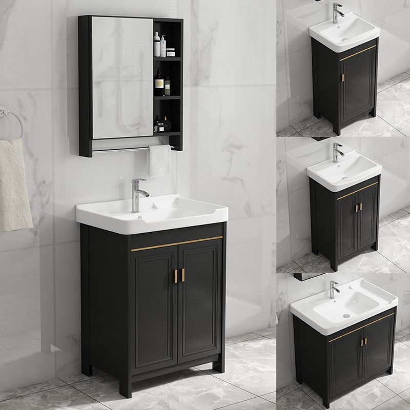 Free Standing Vanity Sink Ceramic Sink Drawers Faucet Vanity Set with Mirror Clearhalo 'Bathroom Remodel & Bathroom Fixtures' 'Bathroom Vanities' 'bathroom_vanities' 'Home Improvement' 'home_improvement' 'home_improvement_bathroom_vanities' 1200x1200_c0ab686c-a798-488d-bd92-5fdd99c6d0e5