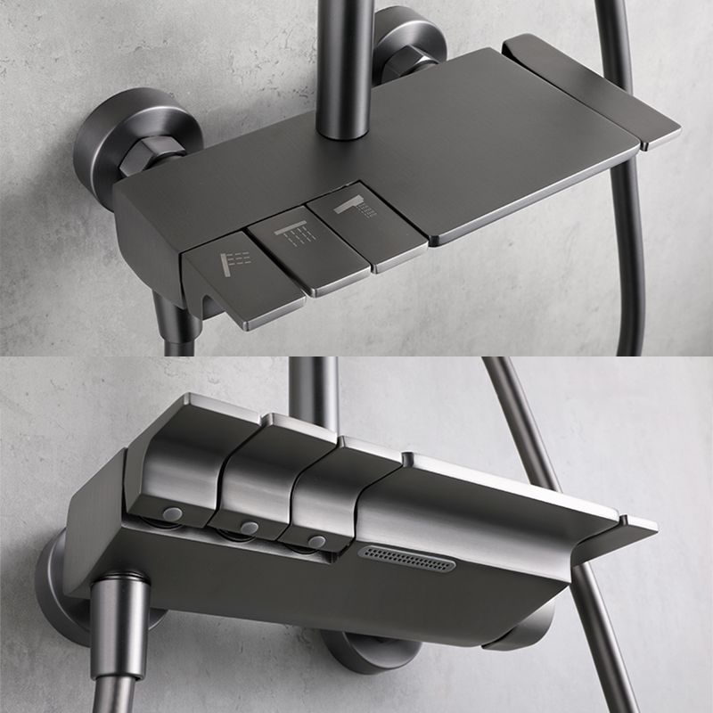 Modern Shower Set Brass Adjustable Shower Head Wall Mounted Shower Head Combo Clearhalo 'Bathroom Remodel & Bathroom Fixtures' 'Home Improvement' 'home_improvement' 'home_improvement_shower_faucets' 'Shower Faucets & Systems' 'shower_faucets' 'Showers & Bathtubs Plumbing' 'Showers & Bathtubs' 1200x1200_c0b50888-8109-49d2-83f1-c99e69a7b403