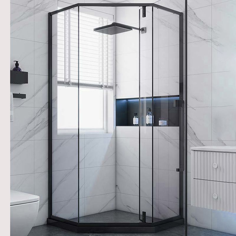 Shower Enclosure Semi-Frameless Single Sliding Neo-Angle Shower Stall Clearhalo 'Bathroom Remodel & Bathroom Fixtures' 'Home Improvement' 'home_improvement' 'home_improvement_shower_stalls_enclosures' 'Shower Stalls & Enclosures' 'shower_stalls_enclosures' 'Showers & Bathtubs' 1200x1200_c0baf2dc-1c82-474e-8cf5-e74641f4499f