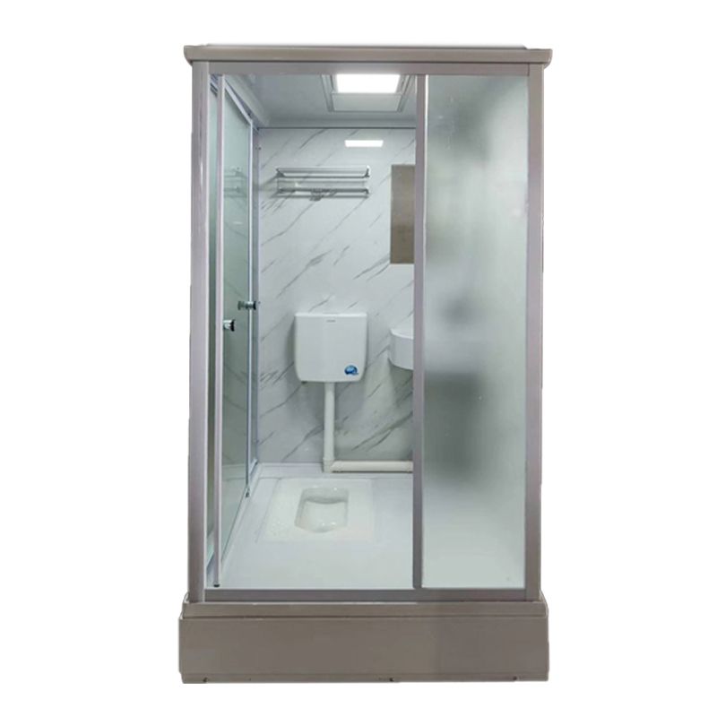 Tempered Glass Single Sliding Shower Enclosure White One Piece Frame Shower Enclosure Clearhalo 'Bathroom Remodel & Bathroom Fixtures' 'Home Improvement' 'home_improvement' 'home_improvement_shower_stalls_enclosures' 'Shower Stalls & Enclosures' 'shower_stalls_enclosures' 'Showers & Bathtubs' 1200x1200_c0c5fddd-ece4-4879-b4bc-2b6ef6b1fe6d
