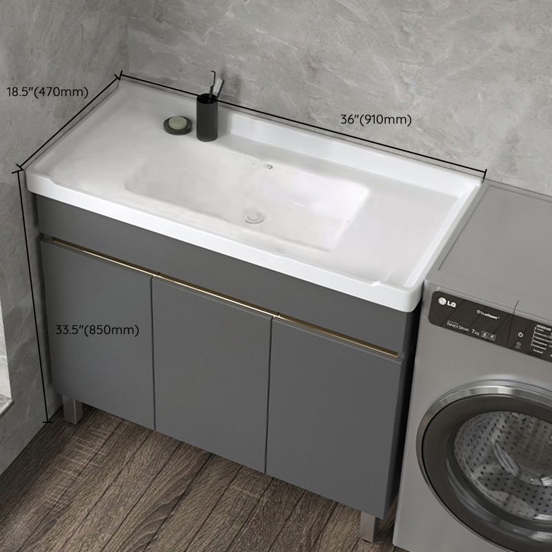 Wall Mount Glam Bath Vanity Gray Ceramic Single-Sink Rectangular Vanity Set Clearhalo 'Bathroom Remodel & Bathroom Fixtures' 'Bathroom Vanities' 'bathroom_vanities' 'Home Improvement' 'home_improvement' 'home_improvement_bathroom_vanities' 1200x1200_c0e08c46-b96e-4afa-be02-fa1eeaf201e8