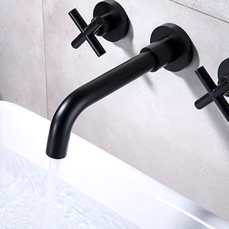 Modern Circular Bathroom Sink Faucet with 2 Handles Wall Mounted Bathroom Faucet Clearhalo 'Bathroom Remodel & Bathroom Fixtures' 'Bathroom Sink Faucets' 'Bathroom Sinks & Faucet Components' 'bathroom_sink_faucets' 'Home Improvement' 'home_improvement' 'home_improvement_bathroom_sink_faucets' 1200x1200_c0e4008f-865e-47ba-94c8-9d7d09564a7d