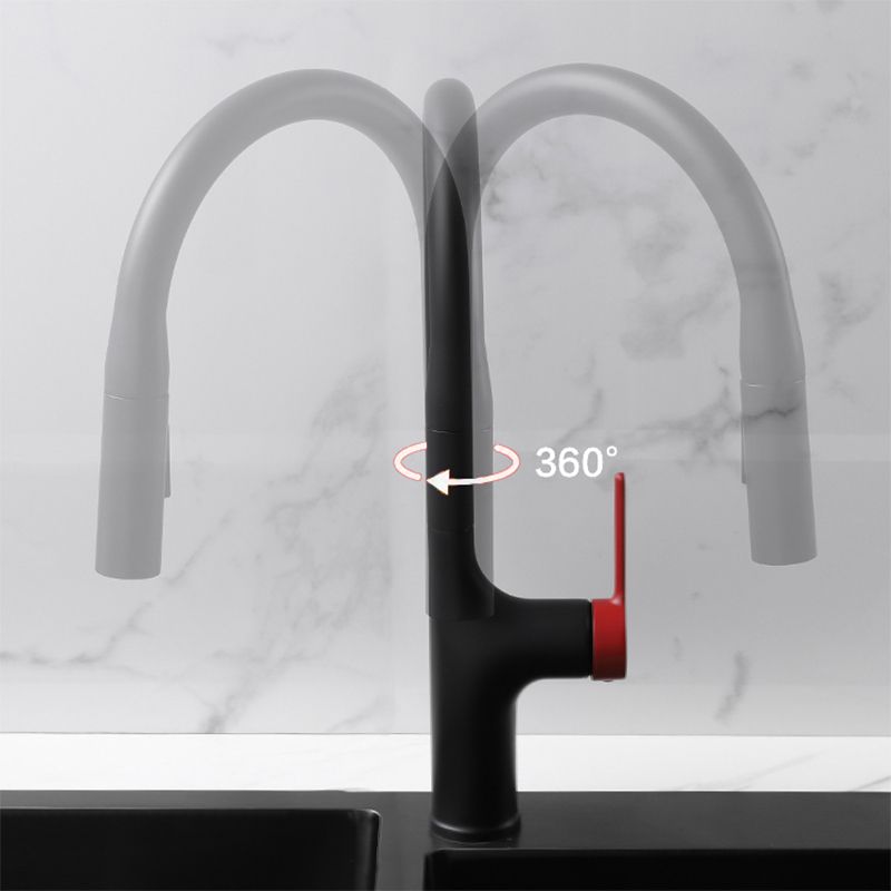 Contemporary Pull Down Single Handle Kitchen Faucet High Arch Water Filler Clearhalo 'Home Improvement' 'home_improvement' 'home_improvement_kitchen_faucets' 'Kitchen Faucets' 'Kitchen Remodel & Kitchen Fixtures' 'Kitchen Sinks & Faucet Components' 'kitchen_faucets' 1200x1200_c0eaefe8-ac60-41d5-9f6e-afbb7b94f89e