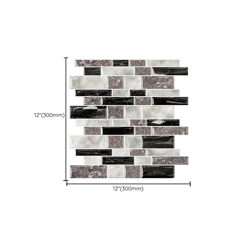 12"x 12" Resin Mosaic Tile Square Peel and Stick Tile for Backsplash & Wall Tile Clearhalo 'Flooring 'Home Improvement' 'home_improvement' 'home_improvement_peel_stick_blacksplash' 'Peel & Stick Backsplash Tile' 'peel_stick_blacksplash' 'Walls & Ceilings' Walls and Ceiling' 1200x1200_c0ee915f-0cfb-49ff-a25d-da6ccbeaaa4a