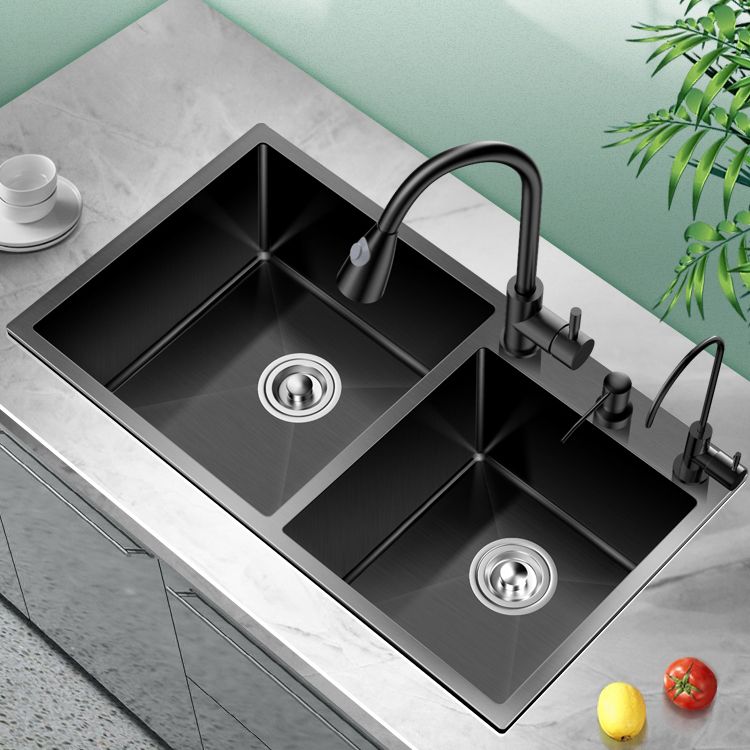 Contemporary Style Kitchen Sink Drop-In Stainless Steel Double Kitchen Sink Clearhalo 'Home Improvement' 'home_improvement' 'home_improvement_kitchen_sinks' 'Kitchen Remodel & Kitchen Fixtures' 'Kitchen Sinks & Faucet Components' 'Kitchen Sinks' 'kitchen_sinks' 1200x1200_c0f92c48-57b8-44db-b101-4ca11958af01