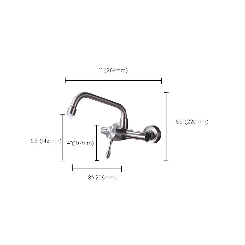 Contemporary 2 Hole Pot Filler No Sensor Single Level Pot Filler in Silver Clearhalo 'Home Improvement' 'home_improvement' 'home_improvement_kitchen_faucets' 'Kitchen Faucets' 'Kitchen Remodel & Kitchen Fixtures' 'Kitchen Sinks & Faucet Components' 'kitchen_faucets' 1200x1200_c105c8ef-9e38-4ce6-ba76-e5e2b4c0ff3a