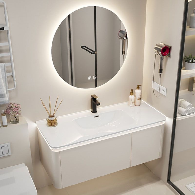 Wall Mount Modern Bathroom Sink Vanity with Mirror Faucet Sink Clearhalo 'Bathroom Remodel & Bathroom Fixtures' 'Bathroom Vanities' 'bathroom_vanities' 'Home Improvement' 'home_improvement' 'home_improvement_bathroom_vanities' 1200x1200_c11143e7-80ec-4092-b5ba-aa64e941d6d6