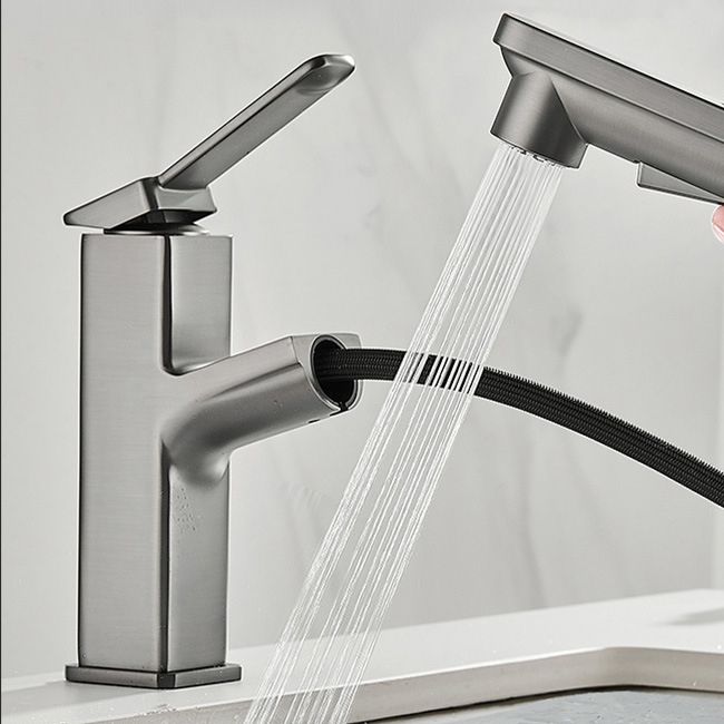 Modern Brass Sink Faucet Centerset Bathroom Faucet with Water Hose Clearhalo 'Bathroom Remodel & Bathroom Fixtures' 'Bathroom Sink Faucets' 'Bathroom Sinks & Faucet Components' 'bathroom_sink_faucets' 'Home Improvement' 'home_improvement' 'home_improvement_bathroom_sink_faucets' 1200x1200_c111ddfd-ca2a-499d-a78e-9f8790d8ca66