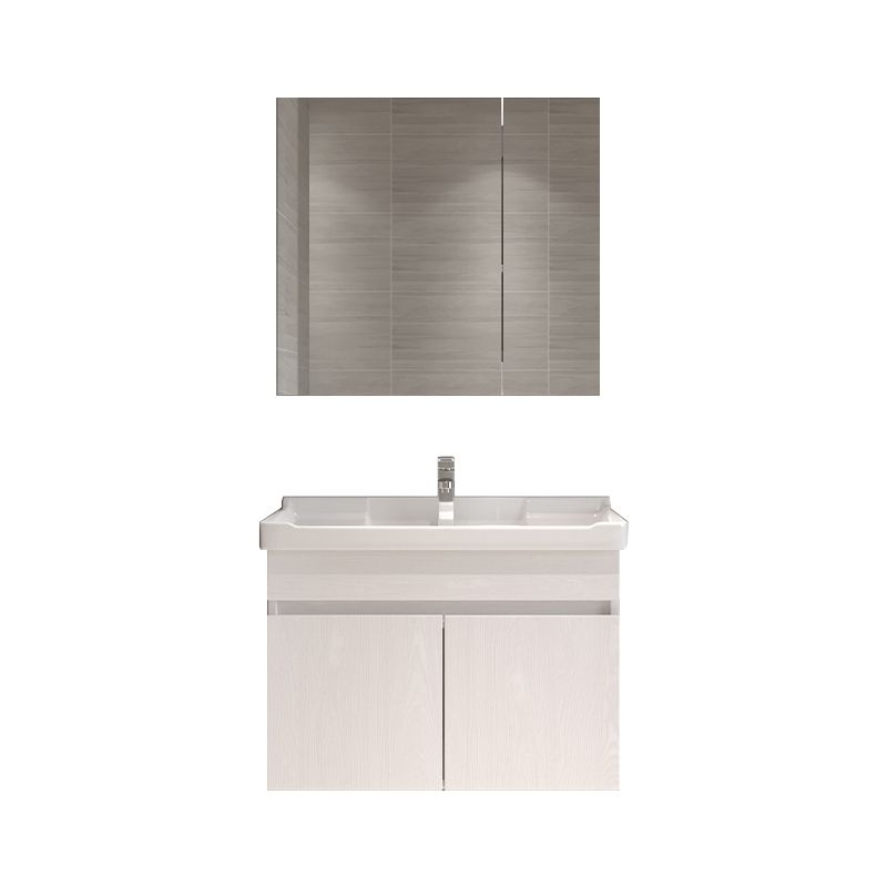 Wall Mounted Vanity White Wood Frame Rectangular 2 Doors Single Sink Vanity with Mirror Clearhalo 'Bathroom Remodel & Bathroom Fixtures' 'Bathroom Vanities' 'bathroom_vanities' 'Home Improvement' 'home_improvement' 'home_improvement_bathroom_vanities' 1200x1200_c1167fc1-871b-4452-adac-ab9e1a260d9c