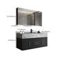 Glam Wall Mount Bathroom Vanity Black Ceramic Single-Sink Rectangular Vanity Set Clearhalo 'Bathroom Remodel & Bathroom Fixtures' 'Bathroom Vanities' 'bathroom_vanities' 'Home Improvement' 'home_improvement' 'home_improvement_bathroom_vanities' 1200x1200_c1283747-b334-40e5-ac84-b7b93ae19595