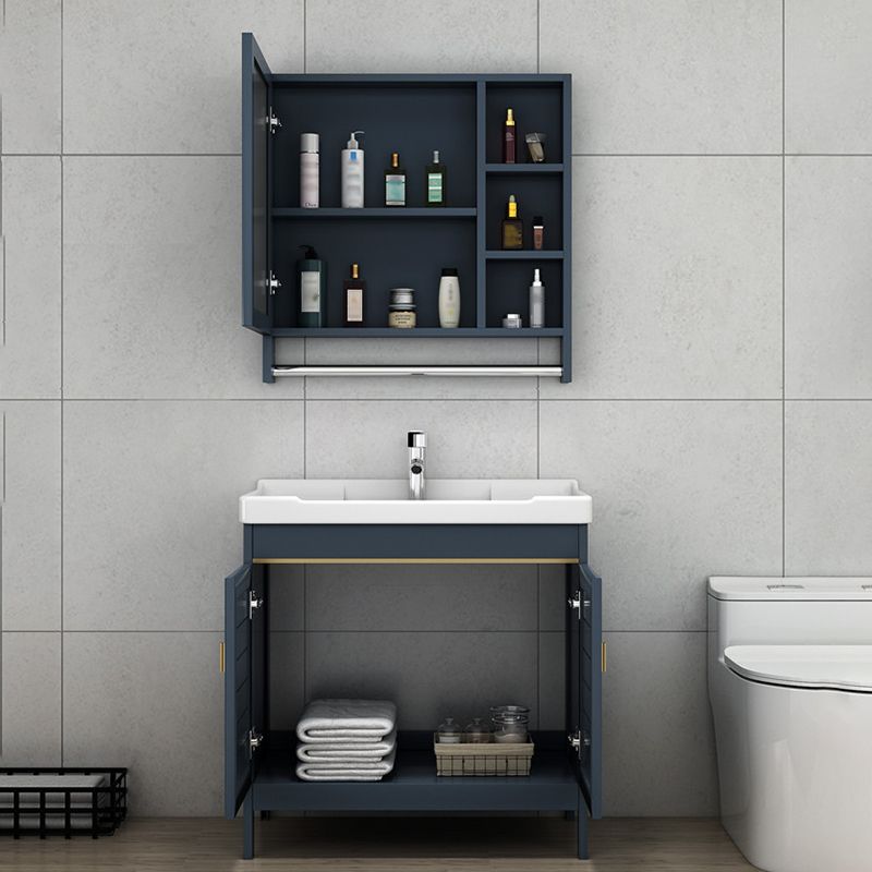 Glam Bathroom Vanity Ceramic Top with Faucet and Standalone