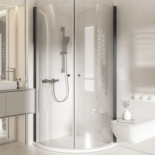 Hinged Door Shower Enclosure Tempered Glass Semi-Frameless Shower Enclosure Clearhalo 'Bathroom Remodel & Bathroom Fixtures' 'Home Improvement' 'home_improvement' 'home_improvement_shower_stalls_enclosures' 'Shower Stalls & Enclosures' 'shower_stalls_enclosures' 'Showers & Bathtubs' 1200x1200_c141ca7e-a948-4e9d-877e-d1dcb45e9a69