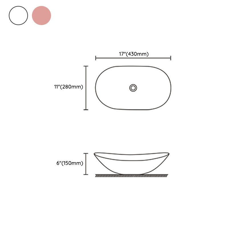 Contemporary Vessel Bathroom Sink Porcelain Vessel Lavatory Sink Clearhalo 'Bathroom Remodel & Bathroom Fixtures' 'Bathroom Sinks & Faucet Components' 'Bathroom Sinks' 'bathroom_sink' 'Home Improvement' 'home_improvement' 'home_improvement_bathroom_sink' 1200x1200_c15875a0-3c8c-4efd-804f-ef7bf27bc583