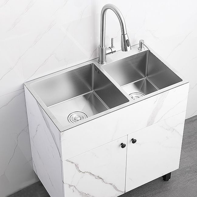 Modern Style Kitchen Sink Stainless Steel All-in-one Kitchen Sink with Storage Box Clearhalo 'Home Improvement' 'home_improvement' 'home_improvement_kitchen_sinks' 'Kitchen Remodel & Kitchen Fixtures' 'Kitchen Sinks & Faucet Components' 'Kitchen Sinks' 'kitchen_sinks' 1200x1200_c16565ee-6733-4a57-8819-10781e5e114e