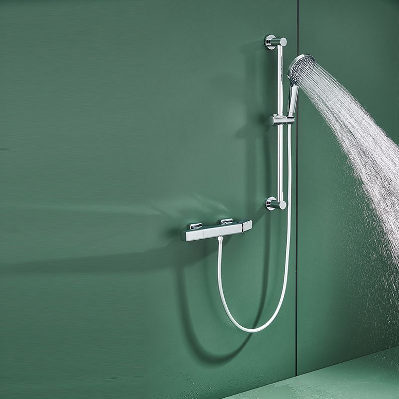 Modern Shower Head Combo Brass Adjustable Shower Head Wall Mounted Shower Faucet Clearhalo 'Bathroom Remodel & Bathroom Fixtures' 'Home Improvement' 'home_improvement' 'home_improvement_shower_faucets' 'Shower Faucets & Systems' 'shower_faucets' 'Showers & Bathtubs Plumbing' 'Showers & Bathtubs' 1200x1200_c17bdca7-8d68-482f-96f5-8b3f099b2e98