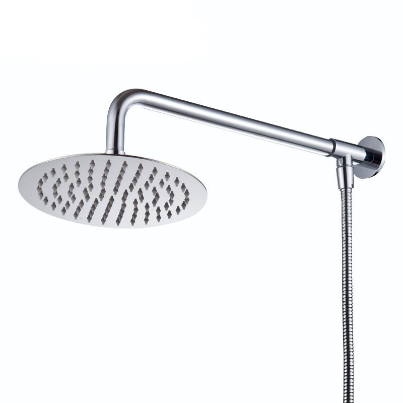 Wall-Mount Shower Head Stainless Steel Fixed Shower Head with Shower Arm Clearhalo 'Bathroom Remodel & Bathroom Fixtures' 'Home Improvement' 'home_improvement' 'home_improvement_shower_heads' 'Shower Heads' 'shower_heads' 'Showers & Bathtubs Plumbing' 'Showers & Bathtubs' 1200x1200_c1b53cfe-89c8-46cb-91a7-b9a46d88f483