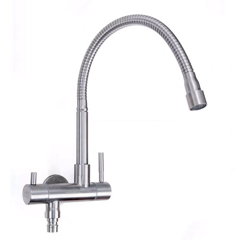 Modern Faucets 1-Handle and 1-Hole Single Level Stainless Steel Bar Faucet Clearhalo 'Home Improvement' 'home_improvement' 'home_improvement_kitchen_faucets' 'Kitchen Faucets' 'Kitchen Remodel & Kitchen Fixtures' 'Kitchen Sinks & Faucet Components' 'kitchen_faucets' 1200x1200_c1b5caf9-6214-45cd-9792-acf88b44705e