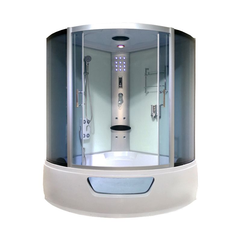 Round Double Sliding Shower Stall Full Frame Tempered Glass Shower Room Clearhalo 'Bathroom Remodel & Bathroom Fixtures' 'Home Improvement' 'home_improvement' 'home_improvement_shower_stalls_enclosures' 'Shower Stalls & Enclosures' 'shower_stalls_enclosures' 'Showers & Bathtubs' 1200x1200_c1c57224-f773-46a6-9e79-7c742308bdff