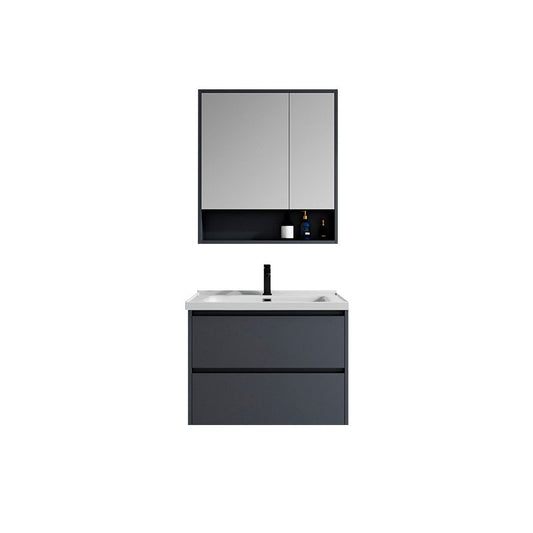 2 Drawers Vanity Mirror Single Sink Wall Mount Rectangle Bathroom Vanity with Door Clearhalo 'Bathroom Remodel & Bathroom Fixtures' 'Bathroom Vanities' 'bathroom_vanities' 'Home Improvement' 'home_improvement' 'home_improvement_bathroom_vanities' 1200x1200_c1d0cbf8-6a5f-46ae-89ae-697e1317ee24