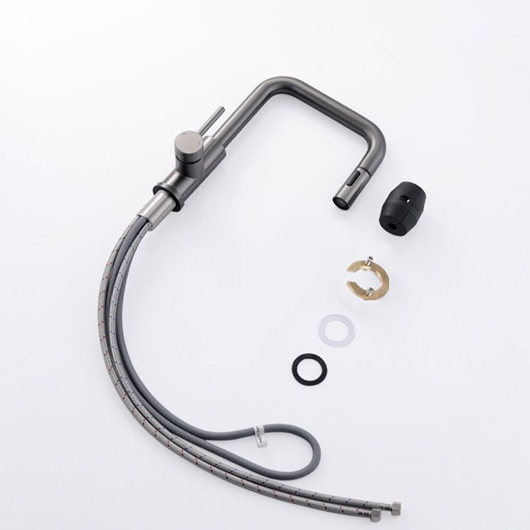 Modern Pull Out Single Rotary Switch Kitchen Faucet High Profile Faucet Clearhalo 'Home Improvement' 'home_improvement' 'home_improvement_kitchen_faucets' 'Kitchen Faucets' 'Kitchen Remodel & Kitchen Fixtures' 'Kitchen Sinks & Faucet Components' 'kitchen_faucets' 1200x1200_c20bd847-8d8d-484d-8b63-9a16e31bc051