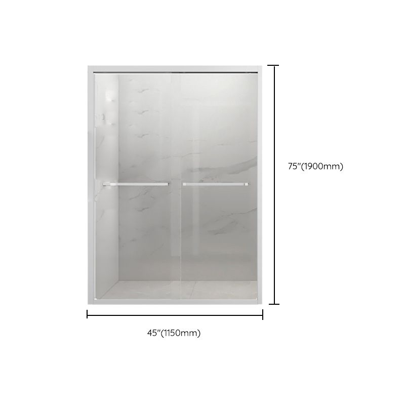 Semi Frameless Double Sliding Shower Door Clear Glass Shower Screen Clearhalo 'Bathroom Remodel & Bathroom Fixtures' 'Home Improvement' 'home_improvement' 'home_improvement_shower_tub_doors' 'Shower and Tub Doors' 'shower_tub_doors' 'Showers & Bathtubs' 1200x1200_c20d86a8-8391-4203-8520-876ae05e1838