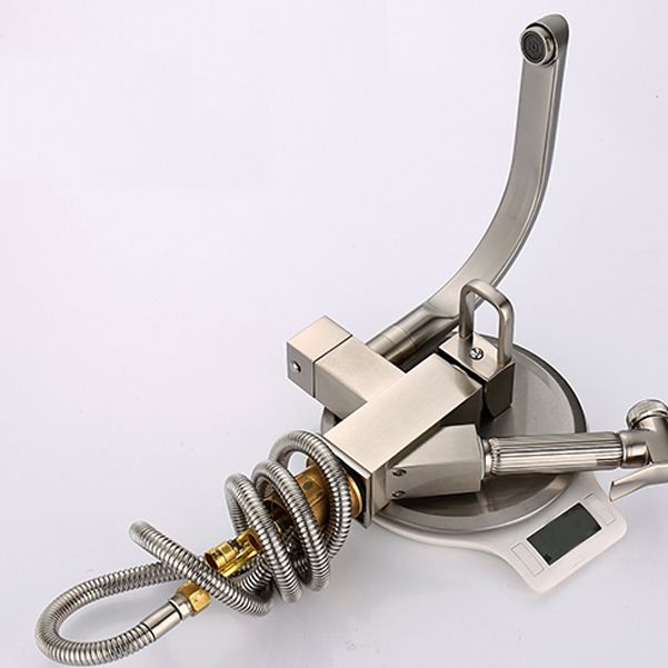 Metal Standard Kitchen Faucet Modern Style Kitchen Faucet with Pull out Sprayer Clearhalo 'Home Improvement' 'home_improvement' 'home_improvement_kitchen_faucets' 'Kitchen Faucets' 'Kitchen Remodel & Kitchen Fixtures' 'Kitchen Sinks & Faucet Components' 'kitchen_faucets' 1200x1200_c216cf59-9718-4c3c-b859-44352631045e