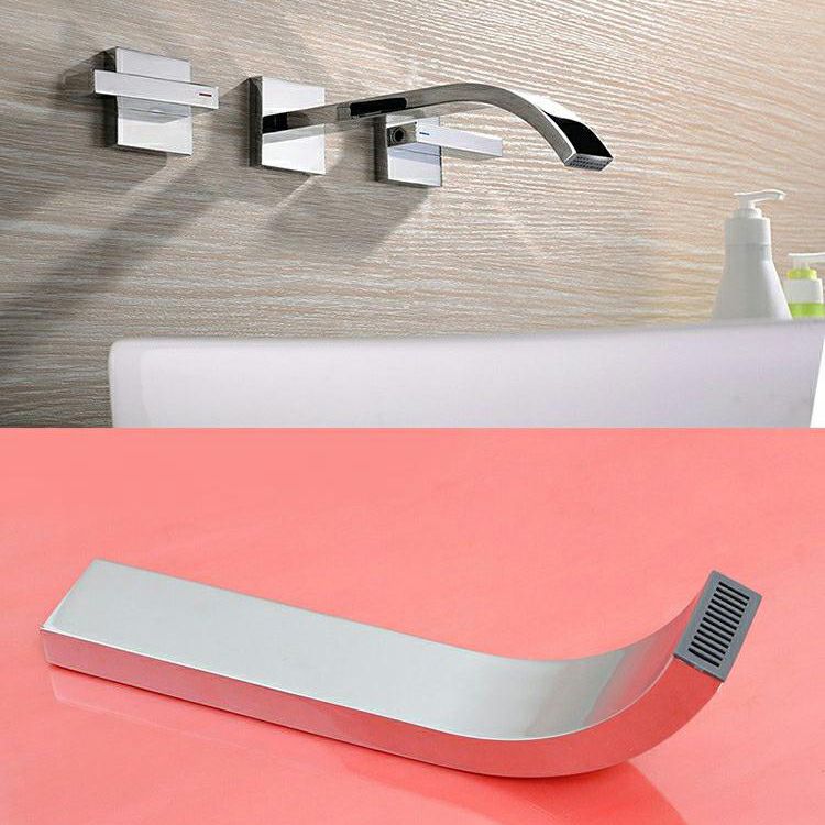 Glam Wall Mounted Bathroom Faucet 2 Handles Low Arc Solid Brass Faucet Clearhalo 'Bathroom Remodel & Bathroom Fixtures' 'Bathroom Sink Faucets' 'Bathroom Sinks & Faucet Components' 'bathroom_sink_faucets' 'Home Improvement' 'home_improvement' 'home_improvement_bathroom_sink_faucets' 1200x1200_c21c8025-9b87-4f8d-8232-8513194201da