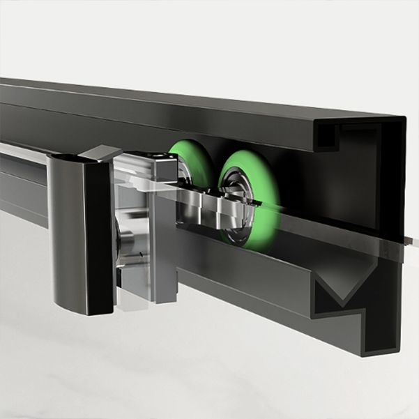 Metal Frame Single Sliding Shower Doors Modern Transparent Shower Shower Bath Door Clearhalo 'Bathroom Remodel & Bathroom Fixtures' 'Home Improvement' 'home_improvement' 'home_improvement_shower_tub_doors' 'Shower and Tub Doors' 'shower_tub_doors' 'Showers & Bathtubs' 1200x1200_c222a93d-3475-4486-8813-94a57e86e6de