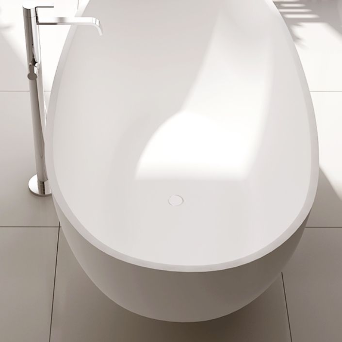 Oval Stand Alone Bath Soaking Acrylic White Modern Back to Wall Bathtub Clearhalo 'Bathroom Remodel & Bathroom Fixtures' 'Bathtubs' 'Home Improvement' 'home_improvement' 'home_improvement_bathtubs' 'Showers & Bathtubs' 1200x1200_c2385f7f-fcd2-48eb-9655-5dc08513ea1a
