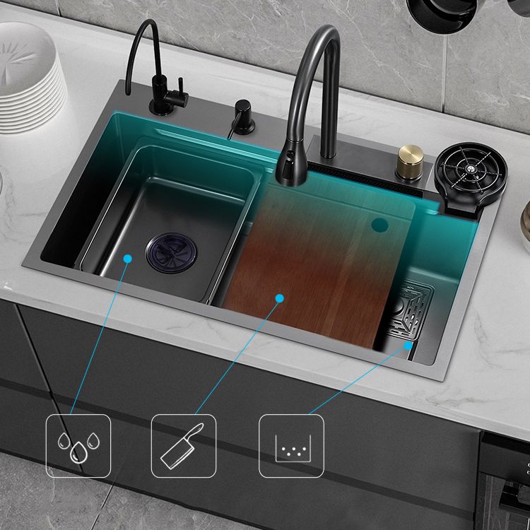 Modern Workstation Sink Stainless Steel with Drain Strainer Kit Workstation Ledge Clearhalo 'Home Improvement' 'home_improvement' 'home_improvement_kitchen_sinks' 'Kitchen Remodel & Kitchen Fixtures' 'Kitchen Sinks & Faucet Components' 'Kitchen Sinks' 'kitchen_sinks' 1200x1200_c23aa7af-c35a-4945-b19f-1e9ad608be54