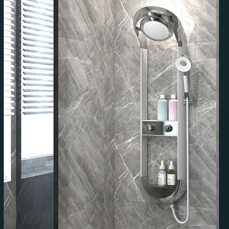 Modern Shower Set Dual Shower Head Slide Bar Thermostatic Wall Mounted Shower System Clearhalo 'Bathroom Remodel & Bathroom Fixtures' 'Home Improvement' 'home_improvement' 'home_improvement_shower_faucets' 'Shower Faucets & Systems' 'shower_faucets' 'Showers & Bathtubs Plumbing' 'Showers & Bathtubs' 1200x1200_c26c00a4-8cbd-446d-a4f0-14080e4cec34