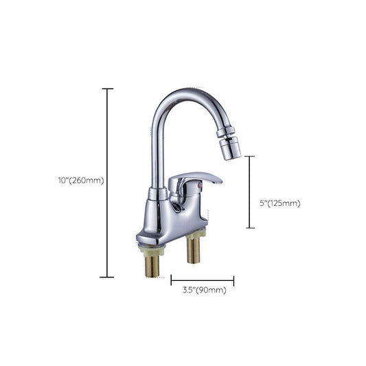 Contemporary Single Level Kitchen Faucet Lead Free Faucet in Chrome Clearhalo 'Home Improvement' 'home_improvement' 'home_improvement_kitchen_faucets' 'Kitchen Faucets' 'Kitchen Remodel & Kitchen Fixtures' 'Kitchen Sinks & Faucet Components' 'kitchen_faucets' 1200x1200_c27ce037-3d00-4db7-b094-33815806e3e8