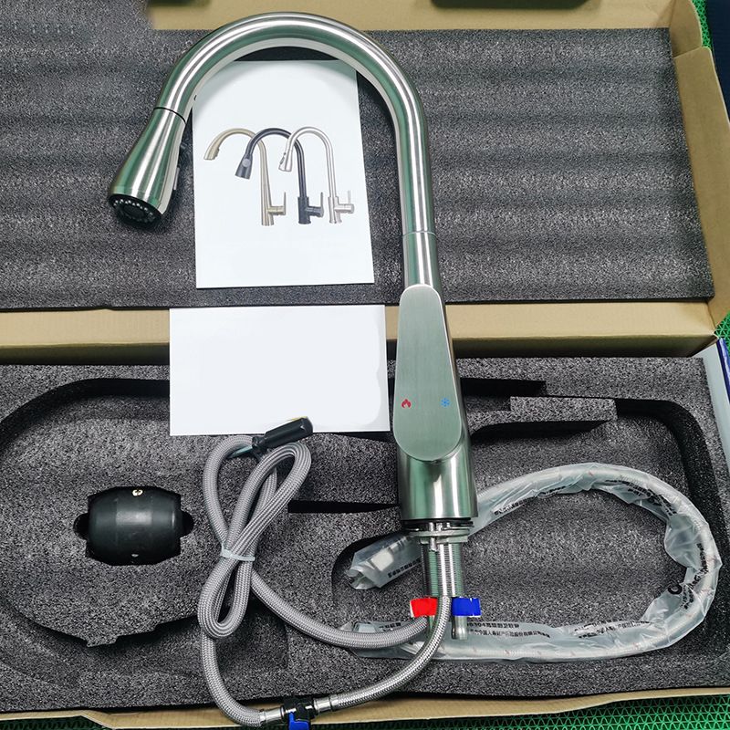 Modern Pot Filler Stainless Steel Pull down Faucet Swivel Spout Kitchen Bar Faucet Clearhalo 'Home Improvement' 'home_improvement' 'home_improvement_kitchen_faucets' 'Kitchen Faucets' 'Kitchen Remodel & Kitchen Fixtures' 'Kitchen Sinks & Faucet Components' 'kitchen_faucets' 1200x1200_c27f2650-ef3d-429e-9975-7131588dd80e