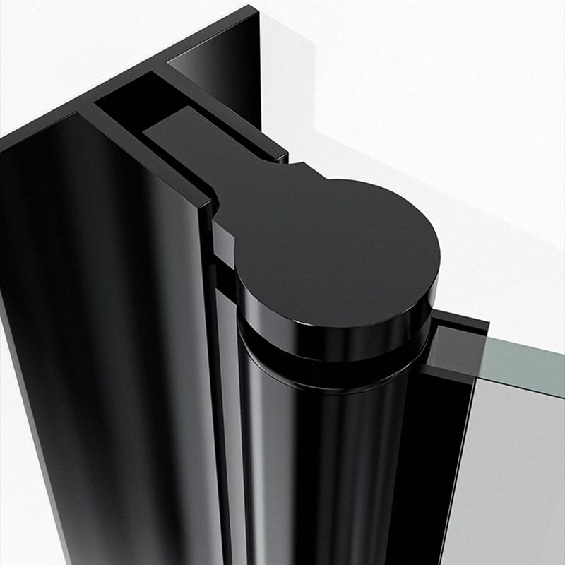 Black Folding Tempered Glass Shower Enclosure Transparent Shower Kit Clearhalo 'Bathroom Remodel & Bathroom Fixtures' 'Home Improvement' 'home_improvement' 'home_improvement_shower_stalls_enclosures' 'Shower Stalls & Enclosures' 'shower_stalls_enclosures' 'Showers & Bathtubs' 1200x1200_c28a9b02-8fe1-426d-b35f-a35205c802a7