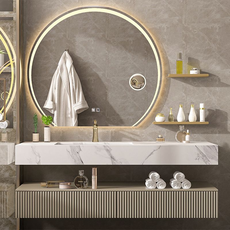 Bathroom Vanity Set Round LED Mirror Rectangular Sink Sink Vanity Clearhalo 'Bathroom Remodel & Bathroom Fixtures' 'Bathroom Vanities' 'bathroom_vanities' 'Home Improvement' 'home_improvement' 'home_improvement_bathroom_vanities' 1200x1200_c28e579b-1b8b-41b5-99a9-efd602c30017