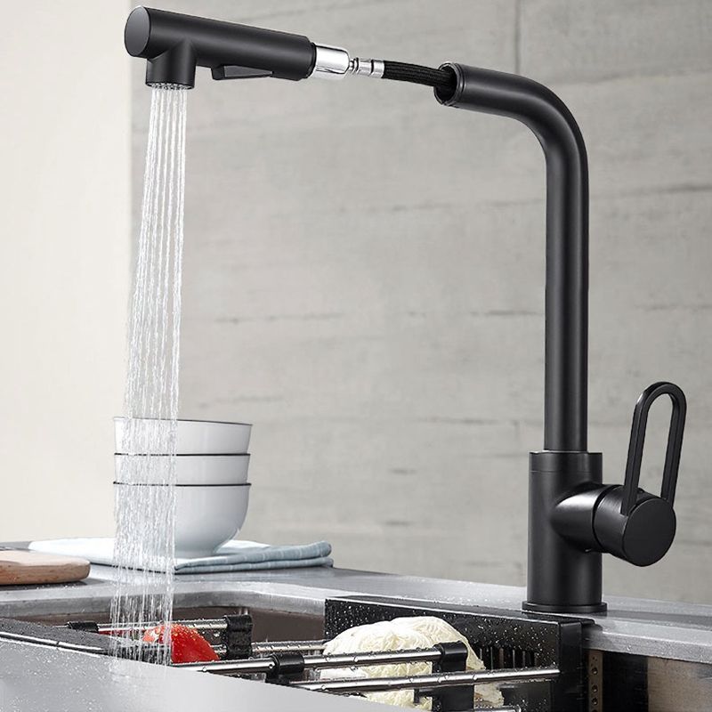 Contemporary Kitchen Faucet Copper 1-Handle High Arc Kitchen Faucet Clearhalo 'Home Improvement' 'home_improvement' 'home_improvement_kitchen_faucets' 'Kitchen Faucets' 'Kitchen Remodel & Kitchen Fixtures' 'Kitchen Sinks & Faucet Components' 'kitchen_faucets' 1200x1200_c28f42b9-3fef-48fb-9b4e-99de66e701b3