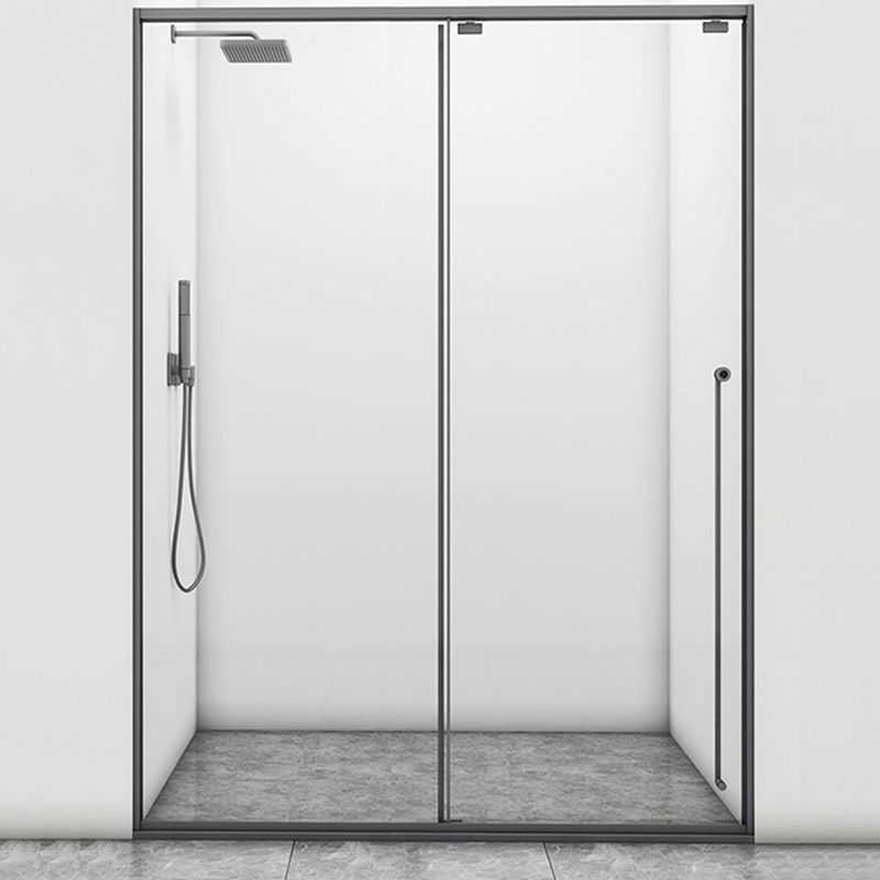 Gray Single Sliding Door Shower Door Tempered Glass Shower Door Clearhalo 'Bathroom Remodel & Bathroom Fixtures' 'Home Improvement' 'home_improvement' 'home_improvement_shower_tub_doors' 'Shower and Tub Doors' 'shower_tub_doors' 'Showers & Bathtubs' 1200x1200_c2916365-535b-476d-921d-2f2c9c55d3d2
