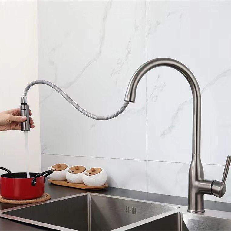 Modern Copper Kitchen Sink Faucet Single Handle High Arc Kitchen Faucet Clearhalo 'Home Improvement' 'home_improvement' 'home_improvement_kitchen_faucets' 'Kitchen Faucets' 'Kitchen Remodel & Kitchen Fixtures' 'Kitchen Sinks & Faucet Components' 'kitchen_faucets' 1200x1200_c2ef2812-3243-4354-8886-b27aa69a4309