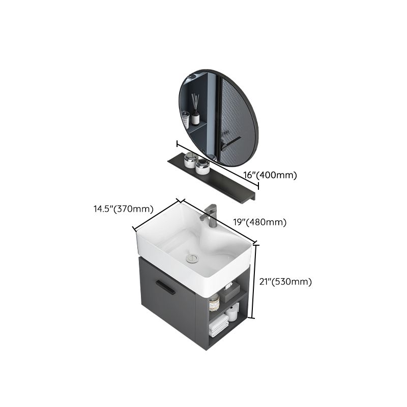 Single Sink Bathroom Vanity Modern White Ceramic Rectangular Vanity Set Clearhalo 'Bathroom Remodel & Bathroom Fixtures' 'Bathroom Vanities' 'bathroom_vanities' 'Home Improvement' 'home_improvement' 'home_improvement_bathroom_vanities' 1200x1200_c2efb12e-828e-4f8c-bb4a-ab025cd02ff9