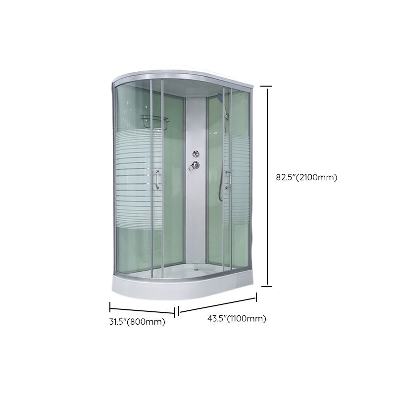 Round Shower Stall Double Sliding Shower Stall with Base Kit Clearhalo 'Bathroom Remodel & Bathroom Fixtures' 'Home Improvement' 'home_improvement' 'home_improvement_shower_stalls_enclosures' 'Shower Stalls & Enclosures' 'shower_stalls_enclosures' 'Showers & Bathtubs' 1200x1200_c2f1b49f-93db-41c8-943f-01387a68c783