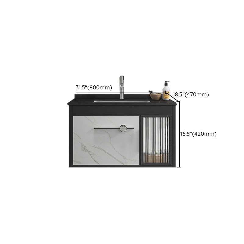 Single Sink Metal Frame Vanity Modern Black Wall Mount Rectangular Vanity Set Clearhalo 'Bathroom Remodel & Bathroom Fixtures' 'Bathroom Vanities' 'bathroom_vanities' 'Home Improvement' 'home_improvement' 'home_improvement_bathroom_vanities' 1200x1200_c311c577-bb6f-4c92-89ce-0339fe356bfe