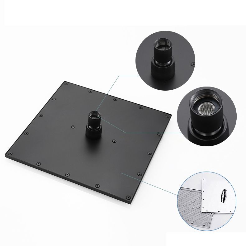 Matte Black Rain Shower System with Hand Shower Square Shower Set Clearhalo 'Bathroom Remodel & Bathroom Fixtures' 'Home Improvement' 'home_improvement' 'home_improvement_shower_faucets' 'Shower Faucets & Systems' 'shower_faucets' 'Showers & Bathtubs Plumbing' 'Showers & Bathtubs' 1200x1200_c319117d-ab56-4435-9e7c-5189161d2694
