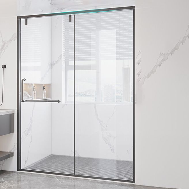 Transparent Tempered Shower Bath Door Semi Frameless Shower Doors Clearhalo 'Bathroom Remodel & Bathroom Fixtures' 'Home Improvement' 'home_improvement' 'home_improvement_shower_tub_doors' 'Shower and Tub Doors' 'shower_tub_doors' 'Showers & Bathtubs' 1200x1200_c31ee894-ff6a-448c-ab67-5d14d7647f12