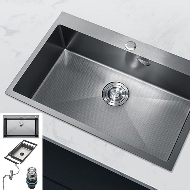 Contemporary Style Kitchen Sink Stainless Steel Kitchen Sink with Basket Strainer Clearhalo 'Home Improvement' 'home_improvement' 'home_improvement_kitchen_sinks' 'Kitchen Remodel & Kitchen Fixtures' 'Kitchen Sinks & Faucet Components' 'Kitchen Sinks' 'kitchen_sinks' 1200x1200_c3443fca-acca-4d98-bcaf-5acf909288a9