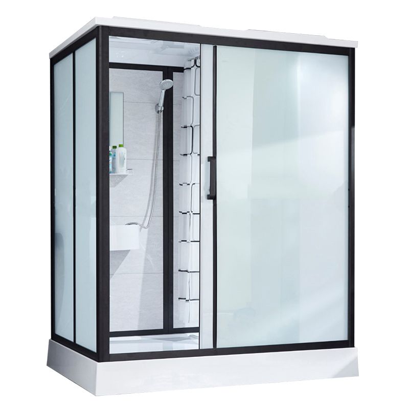 Framed Corner Shower Enclosure Single Sliding Shower Enclosure Clearhalo 'Bathroom Remodel & Bathroom Fixtures' 'Home Improvement' 'home_improvement' 'home_improvement_shower_stalls_enclosures' 'Shower Stalls & Enclosures' 'shower_stalls_enclosures' 'Showers & Bathtubs' 1200x1200_c3498861-cd3b-4b17-941a-e4be47d0a2a7