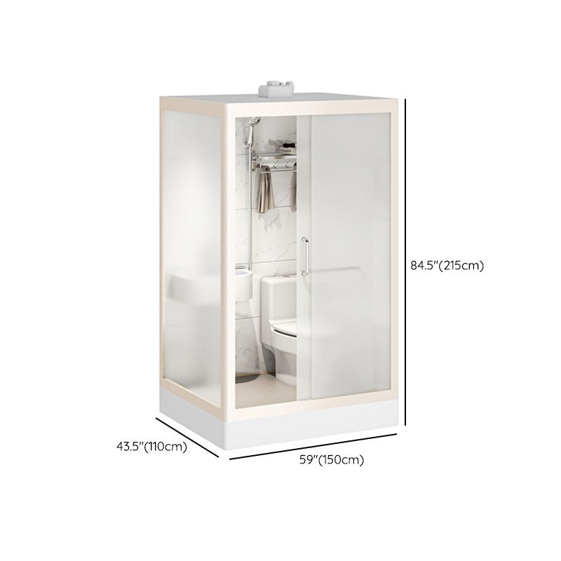 Rectangular Sliding Shower Enclosure Framed Shower Enclosure in White Clearhalo 'Bathroom Remodel & Bathroom Fixtures' 'Home Improvement' 'home_improvement' 'home_improvement_shower_stalls_enclosures' 'Shower Stalls & Enclosures' 'shower_stalls_enclosures' 'Showers & Bathtubs' 1200x1200_c35708f8-44c1-4360-894e-0a08163090f0